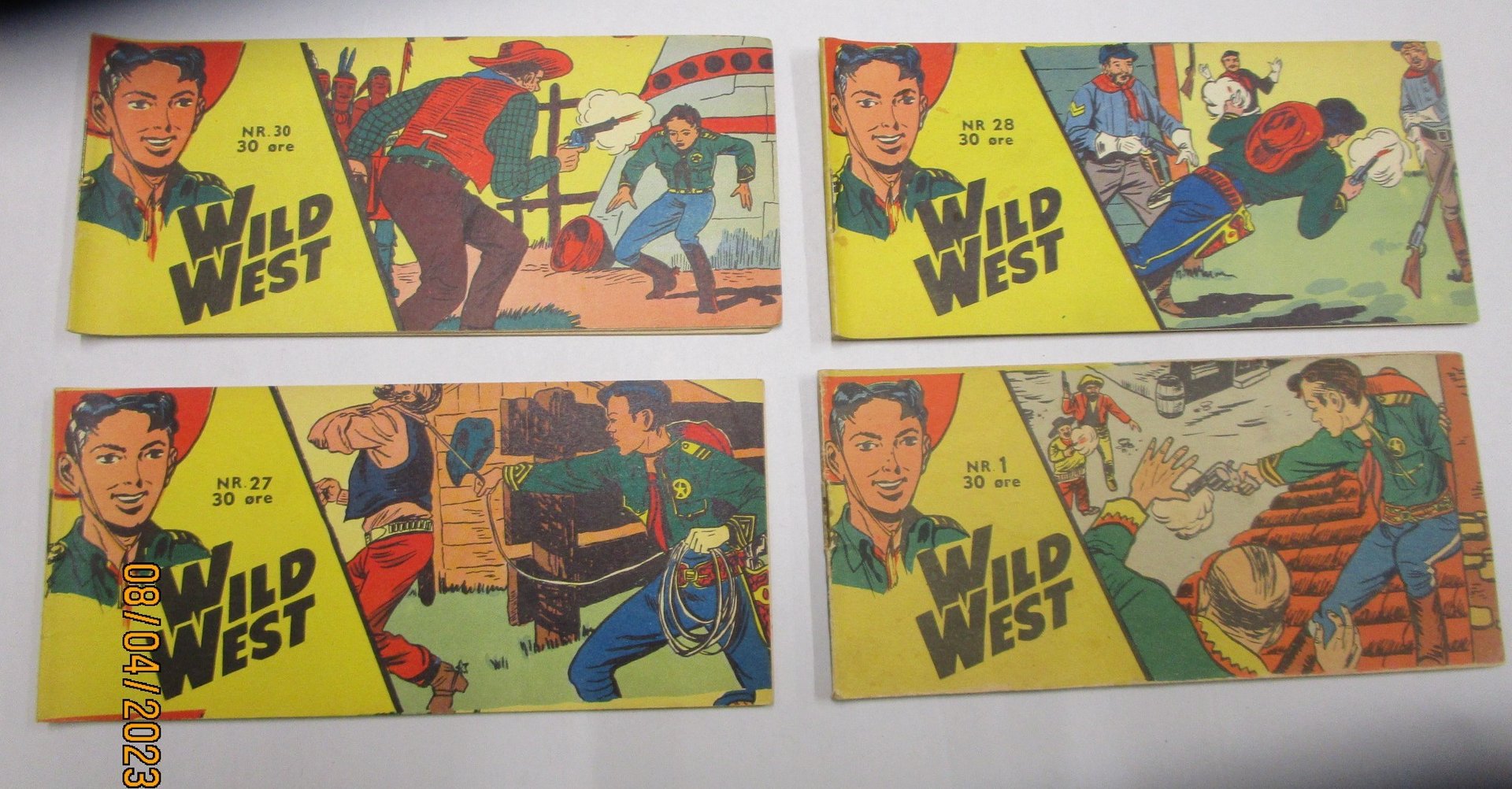 Tegneserien Wild West 4 stk. 1957