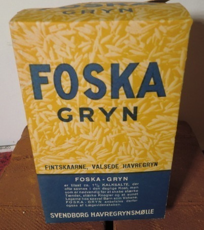 Gammel reklamepakke for Foska Gryn