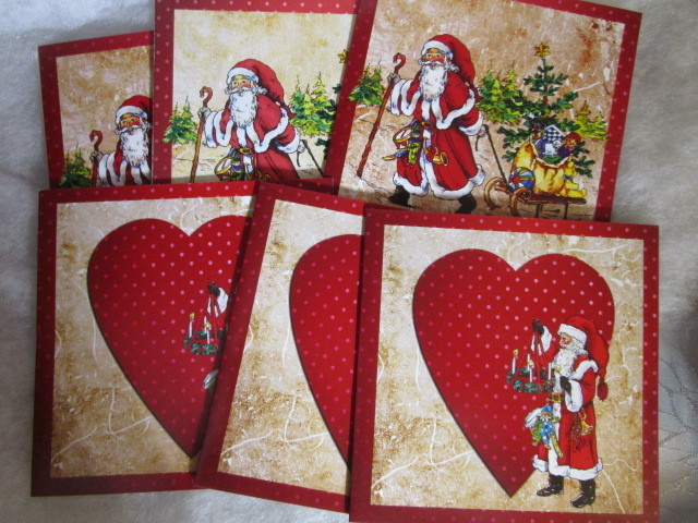 julekort, 6 dobbelte julekort med kuvert