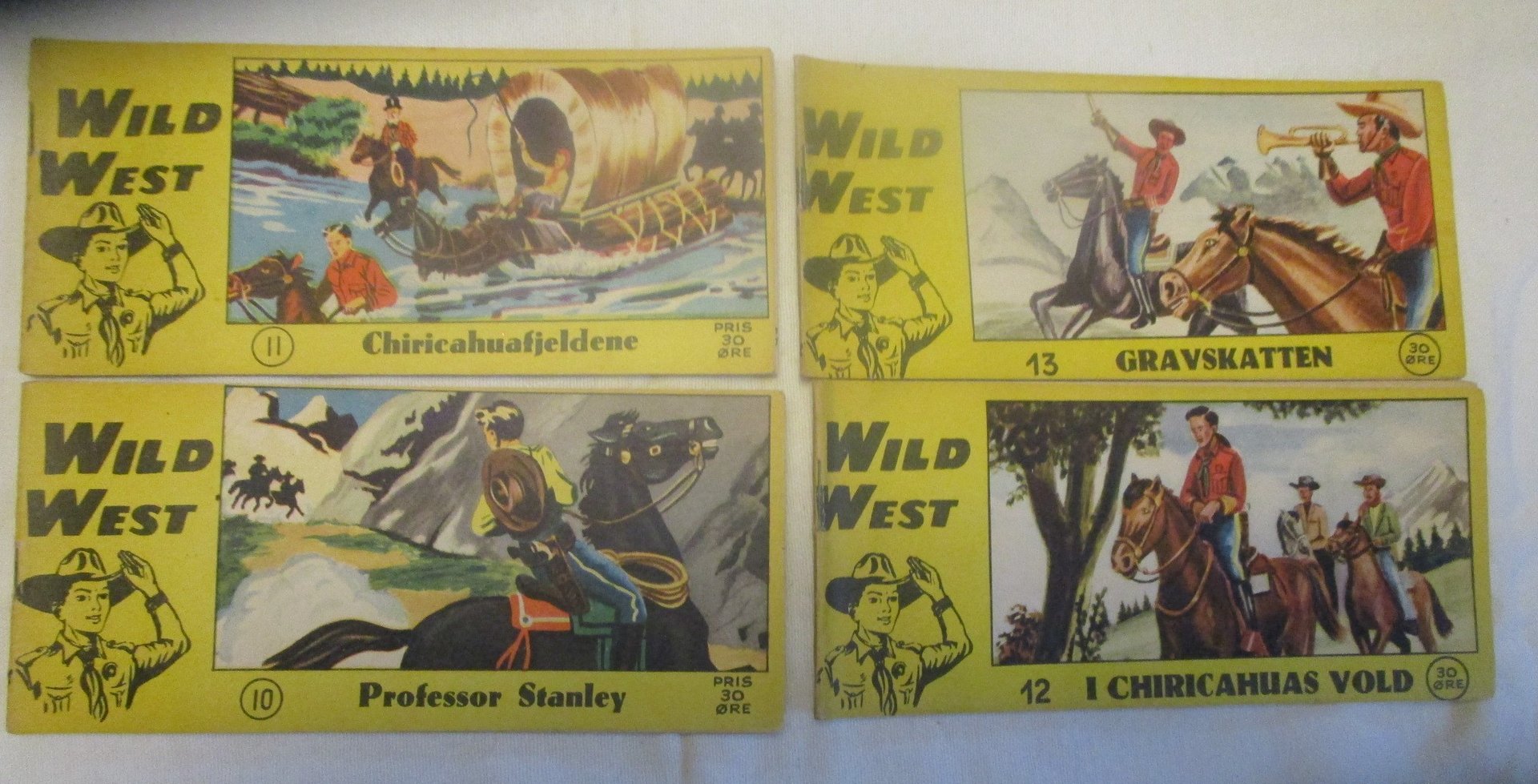 Tegneserien Wild West 1956, 4stk.