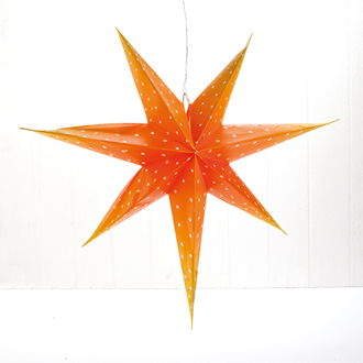 stjerne til vinduer, orange adventsstjerne til el-pære.